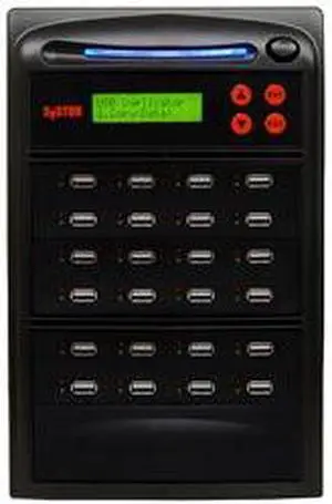 Systor 1 to 23 USB Duplicator & Sanitizer for USB-Powered Portable External HDD Hard Drives & Flash Memory Thumb Drives - SYS23EXH