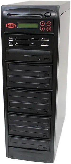 Systor Blu-ray BDXL Multi Media Center PLUS - Flash Memory Drive (USB/SD/CF/MS/MMC) to Disc Backup + 1 to 7 SATA CD/DVD/BD Duplicator (PMBC-P-BD-07)