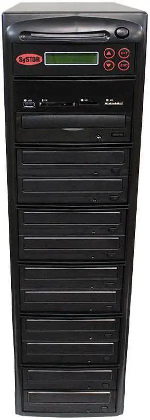 Systor Multi Media Center - Flash Memory Drive (USB/SD/CF/MS/MMC) to Disc Backup + 1 to 10 SATA CD/DVD Duplicator (PMBC-10)