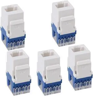 5pcs Cat6 RJ45 Gigabit Coupler Adapter For Keystone Panel 180°