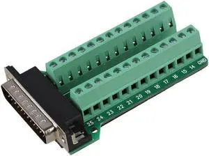 DB25-G2-00 Male 25Pin Port Breakout PCB Board Terminal Connectors Riveting Teeth
