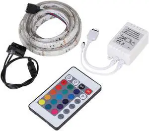 5050 RGB Multicolor LED Light Strip 24 Key Remote Control Power Supply 90 Light