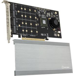 QUAD M.2 NVMe Ports to PCIe 3.0 x16 Interface ( x8 Bandwidth) Bifurcation Riser Controller