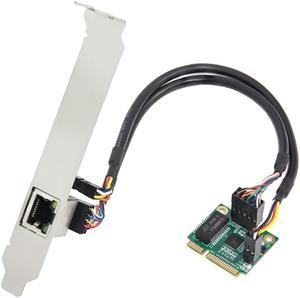 2.5 Gigabit Ethernet Mini PCI-E Network Controller Card 10/100/1000/25000 Mbps RJ45 LAN Adapter Converter for Desktop PC