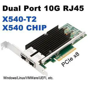 Dual Port 10 Gigabit Ethernet PCI-e x8 Network Card Intel X540 Chipset Dual Port 10 Gigabit Ethernet PCI-e x8 Network Card Intel X540 Chipset