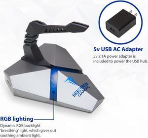 LOKI RGB Gaming Mouse Bungee With USB 3.0 Hub and Micro SD Card Reader - AC 5v Power Adapter is Included