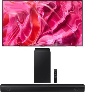 Samsung QN65S90CAFXZA 65 4K OLED Smart TV with AI Upscaling with a Samsung HWB550 21ch Soundbar and Subwoofer with Dolby Audio 2023