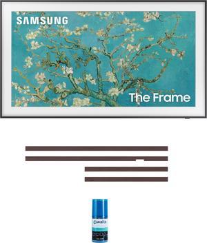 Samsung QN32LS03CBFXZA 32 Inch The Frame QLED Smart TV with Art Mode with a Samsung VG-SCFC32BWB 32 Inch The Frame Customizable Bezel - Modern Brown and Walts HDTV Screen Cleaner Kit (2023)