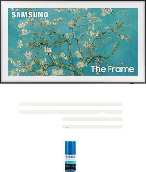 Samsung QN32LS03CBFXZA 32 Inch The Frame QLED Smart TV with Art Mode with a Samsung VG-SCFC32WTB 32 Inch The Frame Customizable Bezel - Modern White and Walts HDTV Screen Cleaner Kit (2023)