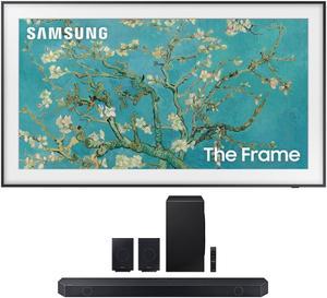 Samsung QN32LS03CBFXZA 32 Inch The Frame QLED Smart TV with Art Mode with a Samsung HWQ990C 1114ch Soundbar with Rear Speakers and Dolby Atmos 2023