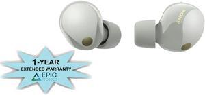 Sony WF-1000XM5-SILVER Wireless Noise Canceling High-Res Earbuds with an Additional 1 Year Coverage by Epic Protect (2023)