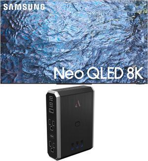 SAMSUNG QN85QN900CFXZA 85 Inch Neo QLED 8K Infinity Screen Smart TV with an Austere VII Series 4-Outlet Power with Omniport USB (2023)