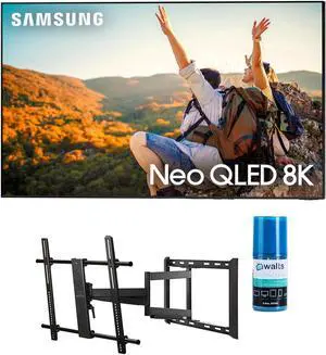 Samsung QN75QN850CFXZA 75 Inch 8K Neo QLED Smart TV with Dolby Atmos with a Walts TV Large/Extra Large Full Motion Mount for 43-90 Inch Compatible TV's and a Walts HDTV Screen Cleaner Kit (2023)