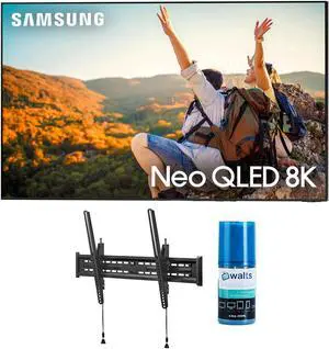 Samsung QN75QN850CFXZA 75 Inch 8K Neo QLED Smart TV with Dolby Atmos with a Walts TV Large/Extra Large Tilt Mount for 43-90 Inch Compatible TV's and a Walts HDTV Screen Cleaner Kit (2023)