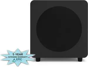Kanto SUB8VMB 300W Sealed Powered 8 Inch Subwoofer with an Additional 1 Year Coverage by Epic Protect (2022)