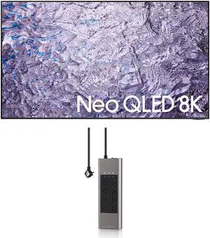 Samsung QN75QN800CFXZA 75 Inch Neo QLED 8K Smart TV with Dolby Atmos with an Austere VII Series 8 Outlet Power w/Omniport USB (2023)