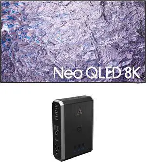 Samsung QN75QN800CFXZA 75 Inch Neo QLED 8K Smart TV with Dolby Atmos with an Austere VII Series 4-Outlet Power with Omniport USB (2023)