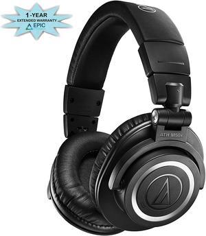 Audio Technica ATH-M50XBT2 Black Total Wireless On-Ear Headphones with an Additional 1 Year Coverage by Epic Protect (2021)