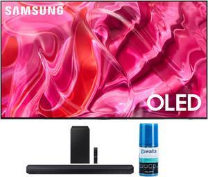 Samsung QN83S90CAEXZA 83 Inch 4K HDR OLED Smart TV with AI Upscaling with a Samsung HWQ60C 31ch Soundbar and Subwoofer with Dolby Atmos and Walts HDTV Screen Cleaner Kit 2023