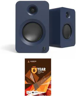 Kanto REN BLUE Bluetooth Powered Bookshelf Speakers - Matte Blue Pair with 6 Year Amber Protection Plan (2024)
