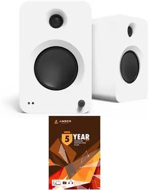 Kanto REN MW Bluetooth Powered Bookshelf Speakers - Matte White Pair with 5 Year Amber Protection Plan (2024)
