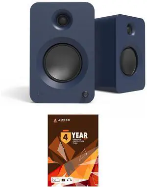 Kanto REN BLUE Bluetooth Powered Bookshelf Speakers - Matte Blue Pair with 4 Year Amber Protection Plan (2024)