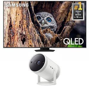 Samsung QN85Q80DDFXZA 85 Inch QLED 4K Smart TV with Dolby Atmos and OTS Lite with a Samsung SP-LFF3CLAXXZA 30-100 Inch The Freestyle Gen2 Smart Projector (2025)