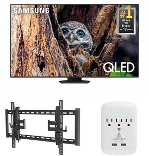 Samsung QN85Q80DDFXZA 85 Inch QLED 4K Smart TV with a Walts TV TILT-EXTENSION-37-90 Tilt Mount for 37"-90" Compatible TVs and Amber Protection 3-OUTLET-SURGE Surge Protector (2025)