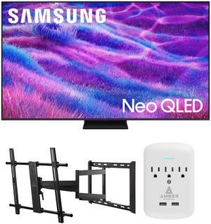 Samsung QN55QN80FAFXZA 55 Inch Neo QLED QN80F Series Supreme UHD 4K TV with a Walts TV Large/Extra Large Full Motion Mount for 43"-90" TVs and Amber Protection 3-OUTLET-SURGE Surge Protector (2025)