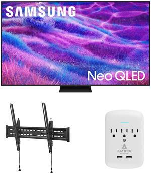 Samsung QN65QN80FAFXZA 65 Inch Neo QLED QN80F Series Supreme UHD 4K TV with a Walts TV TILT-MOUNT-43-90 Large/XL Tilt Mount for 43"-98" TVs and Amber Protection 3-OUTLET-SURGE Surge Protector (2025)
