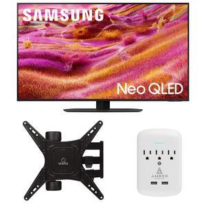 Samsung QN43QN90FAFXZA 43 Inch Neo QLED 4K QN90F Vision AI Smart TV with a Walts TV Medium Full Motion Mount for 32"-65" TVs and Amber Protection 3-OUTLET-SURGE Surge Protector (2025)
