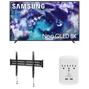 Samsung QN65QN900FFXZA 65 Inch Neo Quantum HDR 8K Pro QLED Smart TV with a Walts TV FIXED-MOUNT-43-90 TV Mount for 43"-98" TVs and Amber Protection 3-OUTLET-SURGE Surge Protector (2025)