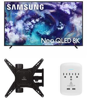 Samsung QN65QN900FFXZA 65 Inch Neo Quantum HDR 8K Pro QLED Smart TV with a Walts TV Medium Full Motion Mount for 32"-65" TVs and Amber Protection 3-OUTLET-SURGE Surge Protector (2025)