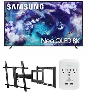 Samsung QN65QN900FFXZA 65 Inch Neo Quantum HDR 8K Pro QLED Smart TV with a Walts TV Large/Extra Large Full Motion Mount for 43"-90" TVs and Amber Protection 3-OUTLET-SURGE Surge Protector (2025)