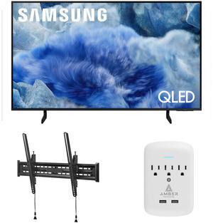 Samsung QN50Q8FAAFXZA 50 Inch Class QLED Q8F 4K Vision AI Smart TV with a Walts TILT-MOUNT-43-90 Large/XL Tilt Mount for 43"-98" TVs and Amber Protection 3-OUTLET-SURGE Surge Protector (2025)
