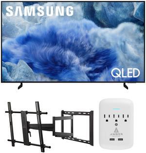 Samsung QN75Q8FAAFXZA 75 Inch Class QLED Q8F 4K Vision AI Smart TV with a Walts Large/Extra Large Full Motion Mount for 43"-90" TVs and Amber Protection 3-OUTLET-SURGE Surge Protector (2025)