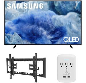 Samsung QN75Q8FAAFXZA 75 Inch Class QLED Q8F 4K Vision AI Smart TV with a Walts TILT-EXTENSION-37-90 Tilt Mount for 37"-90" TVs and Amber Protection 3-OUTLET-SURGE Surge Protector (2025)