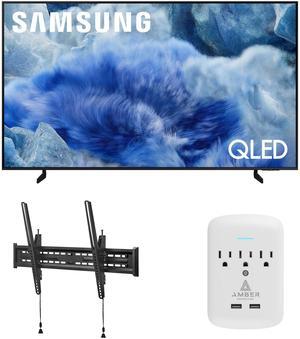 Samsung QN75Q8FAAFXZA 75 Inch Class QLED Q8F 4K Vision AI Smart TV with a Walts TILT-MOUNT-43-90 Large/XL Tilt Mount for 43"-98" TVs and Amber Protection 3-OUTLET-SURGE Surge Protector (2025)