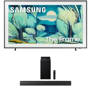 Samsung QN65LS03FAFXZA 65 Inch The Frame QLED 4K Art Mode Vision AI Smart TV with a Samsung HW-B630F B-Series Soundbar 3.1 Ch and Subwoofer with Dolby Audio (2025)