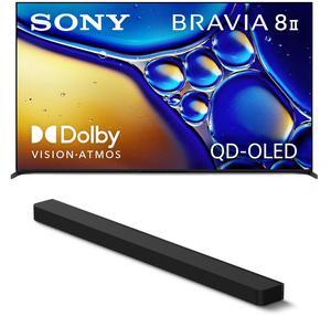 Sony K55XR80M2 55 Inch Bravia 8 QD-OLED 4K HDR Google TV with a Sony HT-A9000 BRAVIA Theater Bar Soundbar (2025)