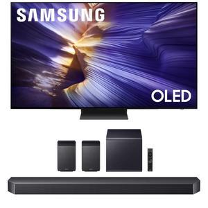 Samsung QN65S90FAFXZA 65 Inch 4K OLED Smart TV with a Samsung HW-Q990F Q Series Soundbar 11.1.4 Ch Subwoofer with Rear Speakers (2025)