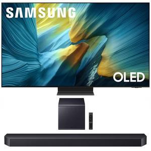 Samsung QN55S95FAFXZA 55 Inch OLED HDR Pro 4K Smart TV with a Samsung HW-Q900F Q Series Soundbar 7.1.2 Ch Subwoofer (2025)