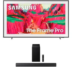 Samsung QN65LS03FWFXZA 65 Inch The Frame Wireless 4K Neo QLED TV with a Samsung HW-B630F B-Series Soundbar 3.1 Ch and Subwoofer with Dolby Audio (2025)