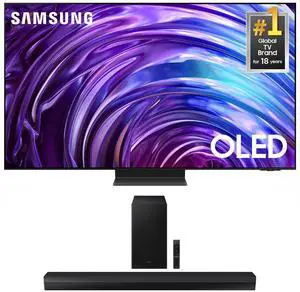 Samsung QN77S95DDFXZA 77 Inch OLED 4K Smart TV with a Samsung HW-B750D 5.1Ch Soundbar and Subwoofer with Dolby Digital (2024)