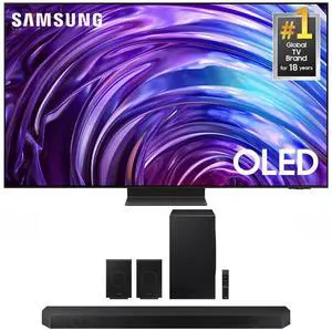 Samsung QN77S95DDFXZA 77 Inch OLED 4K Smart TV with a Samsung HW-Q990D 11.1.4ch Soundbar with True Dolby Atmos Sound (2024)