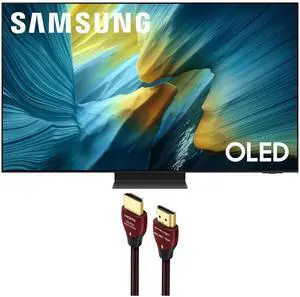 Samsung QN55S95FAFXZA 55 Inch OLED HDR Pro 4K Smart TV with a WireLogic Ruby 8ft Ultra High Speed 4K-8K-10K HDMI Cable (2025)