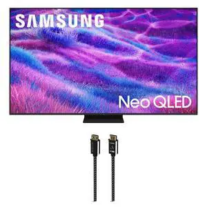Samsung QN75QN80FAFXZA 75 Inch Neo QLED QN80F Series Supreme UHD 4K TV with an Austere 7S-8KHD2-2.5M VII Series 2.5m Premium Braided 8K HDMI Cable (2025)