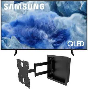 Samsung QN50Q8FAAFXZA 50 Inch Class QLED Q8F 4K Vision AI Smart TV with a Kanto R400 Recessed In-wall Full Motion Articulating TV Mount (2025)