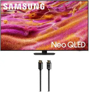 Samsung QN85QN90FAFXZA 85 Inch Neo QLED 4K QN90F Vision AI Smart TV with an Austere 7S-8KHD2-2.5M VII Series 2.5m Premium Braided 8K HDMI Cable (2025)