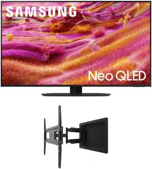 Samsung QN43QN90FAFXZA 43 Inch Neo QLED 4K QN90F Vision AI Smart TV with a Kanto R300 Recessed Low Profile Full Motion Wall Mount (2025)